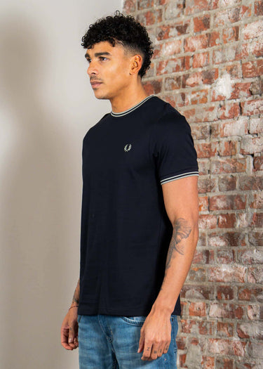Fred Perry T-shirts Twin tipped t-shirt - navy seagrass