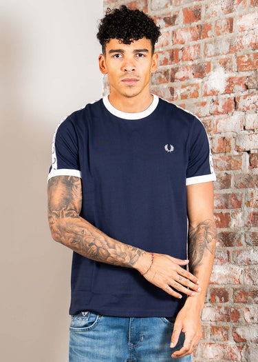 Fred Perry T-shirts Taped ringer t-shirt - carbon blue