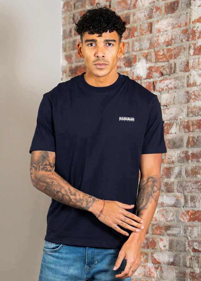 Napapijri T-shirts S small box ss - blu marine