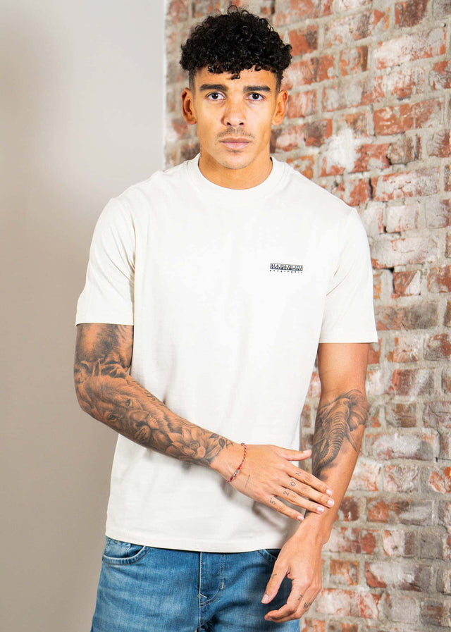 Napapijri T-shirts S small box ss - beige dimity