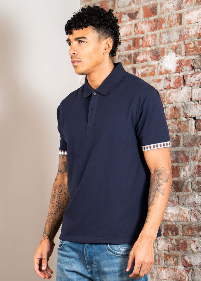 Aquascutum Polos Cc stretch piqué sleeve polo - navy
