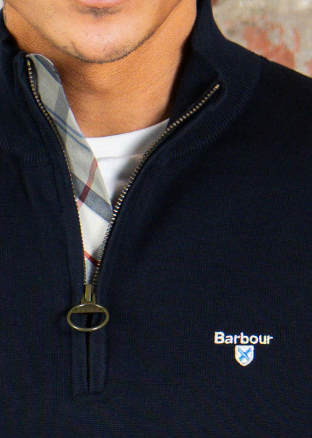 Barbour Sweaters Barbour lingwood compact cotton half zip sweater - navy