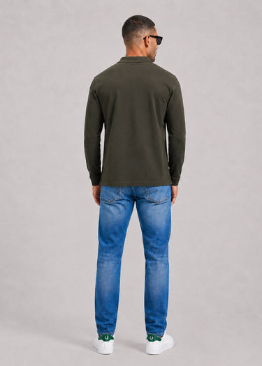 Barbour Polo's Barbour essential ls tartan pique polo shirt - forest