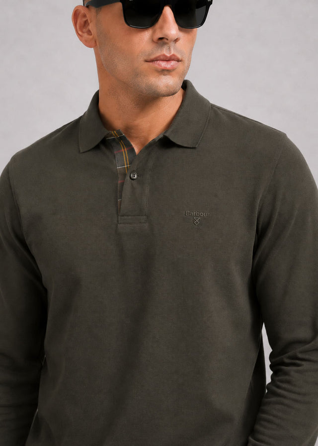 Barbour Polos Barbour essential ls tartan pique polo shirt - forest