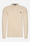 Fred Perry Longsleeve Polo's  Ls plain fred perry shirt - oatmeal black 