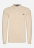 Fred Perry Longsleeve Polo's  Ls plain fred perry shirt - oatmeal black 