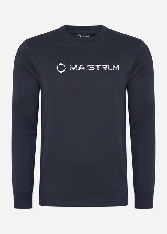 MA.Strum Truien  Ls cracked logo tee - ink navy 