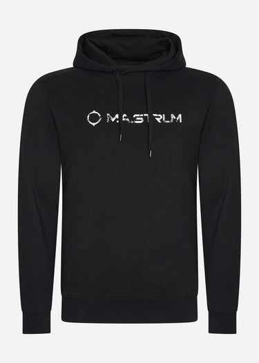 MA.Strum Hoodies  Cracked logo hooded sweat - black 