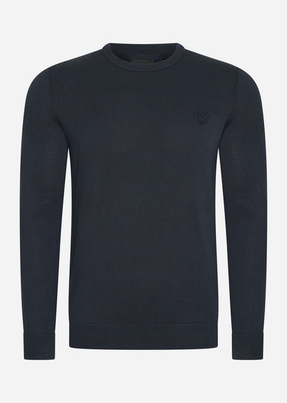 Lyle & Scott Truien  Tonal eagle cotton crew neck jumper - dark navy 