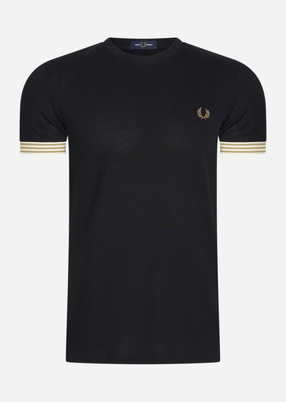 Fred Perry T-shirts  Striped cuff t-shirt - black 