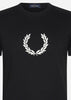 Fred Perry T-shirts  Flocked laurel wreath graphic tee - black 