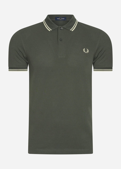 Twin tipped fred perry shirt - field green oatmeal
