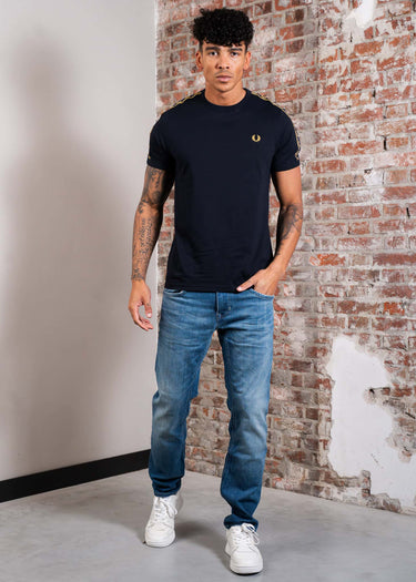 Fred Perry T-shirts Contrast tape ringer t-shirt - navy honeycomb
