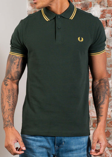 Fred Perry Polo's Twin tipped fred perry polo shirt- Court Green Honeycomb