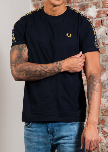 Fred Perry T-shirts Contrast tape ringer t-shirt - navy honeycomb