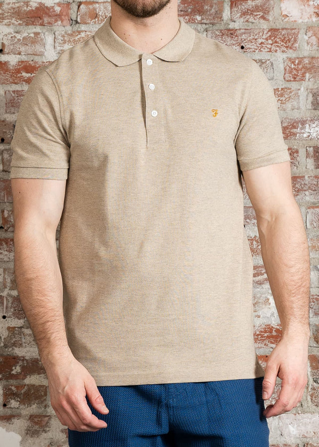 Farah Polos Blanes ss polo - haxelnut marl