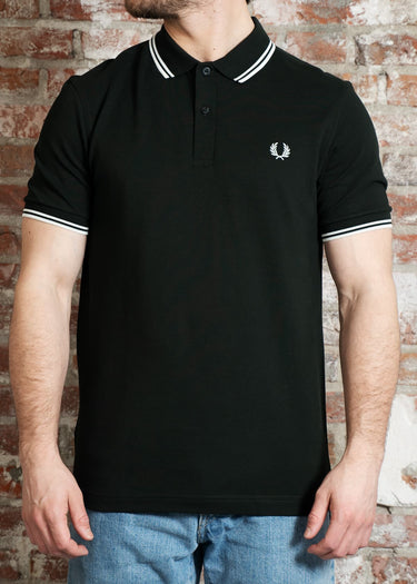 Fred Perry Polo's Twin tipped fred perry shirt - night green snow white snow white
