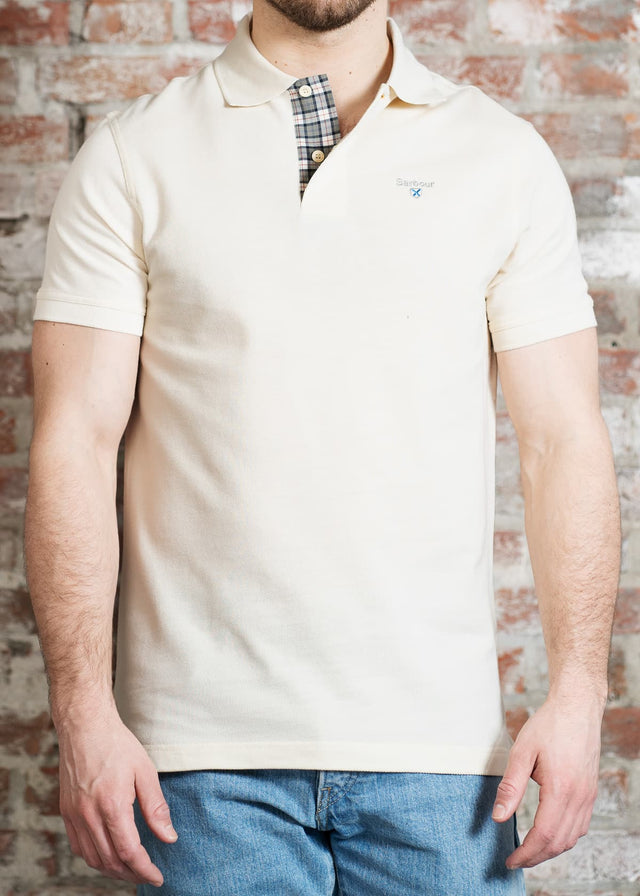Barbour Polos Barbour tartan pique polo shirt - antique white