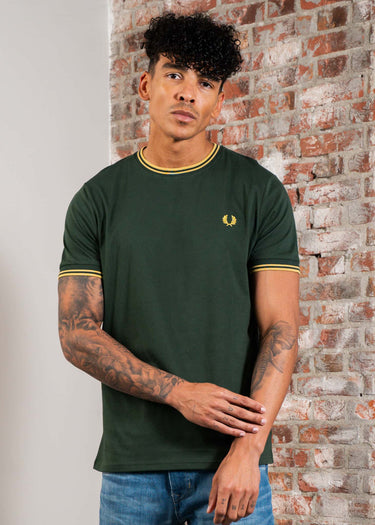 Fred Perry T-shirts Twin tipped t-shirt - Court Green Honeycomb