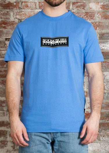 Napapijri T-shirts S box logo - ultramarine