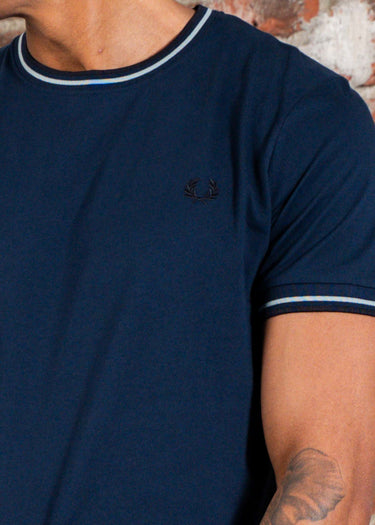 Fred Perry T-shirts Twin tipped t-shirt - Tennis Blue Silver Blue Navy