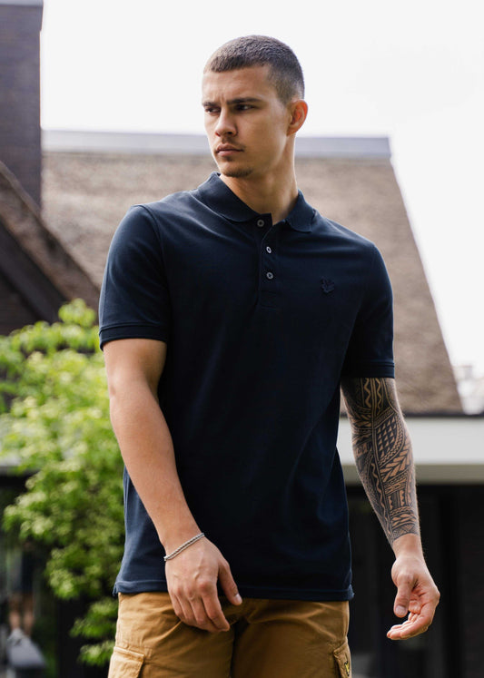 Lyle & Scott Polo's  Tonal eagle polo shirt - dark navy 