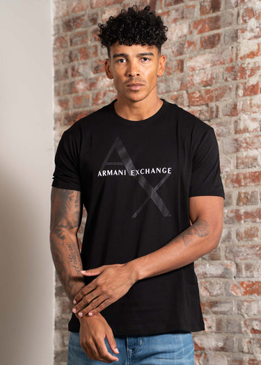 Armani Exchange T-shirts Diagonal logo t-shirt - black