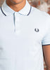Fred Perry Polo's Twin tipped fred perry polo shirt-Light Ice Snow White Tennisblue