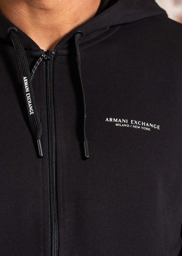 Armani Exchange Cardigans Stretch fabric zip-up sweatshirt - black