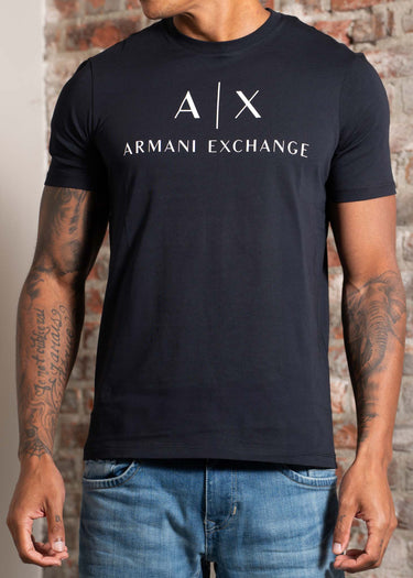 Armani Exchange T-shirts Slim fit jersey t-shirt with logo - navy