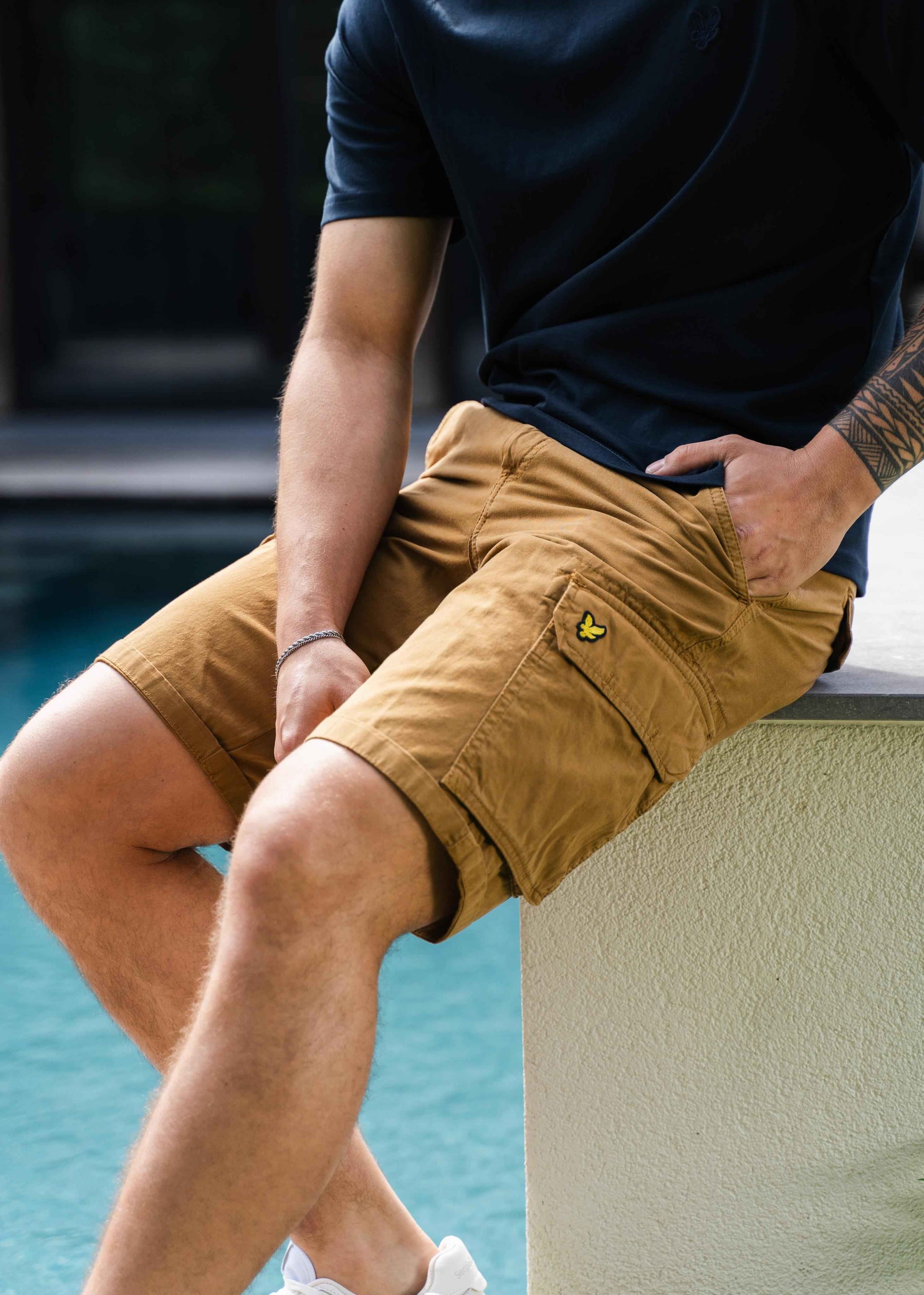 Lyle & Scott Korte Broeken Bestseller Wembley cargo short - biscuit