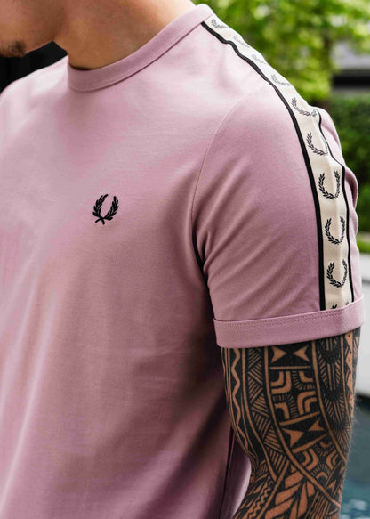 Fred Perry T-shirts  Contrast tape ringer t-shirt - dusty rs pink black 