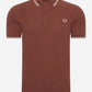 Fred Perry Polo's  Twin tipped fred perry shirt - whisky brown porridge marl porridge marl 