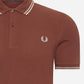 Fred Perry Polo's  Twin tipped fred perry shirt - whisky brown porridge marl porridge marl 