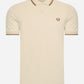 Fred Perry Polo's  Twin tipped fred perry shirt - oatmeal honeycomb whisky brown 