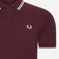 Fred Perry Polo's  Twin tipped fred perry shirt - ox blood ecru ecru 