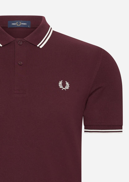 Fred Perry Polo's  Twin tipped fred perry shirt - ox blood ecru ecru 