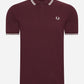 Fred Perry Polo's  Twin tipped fred perry shirt - ox blood ecru ecru 