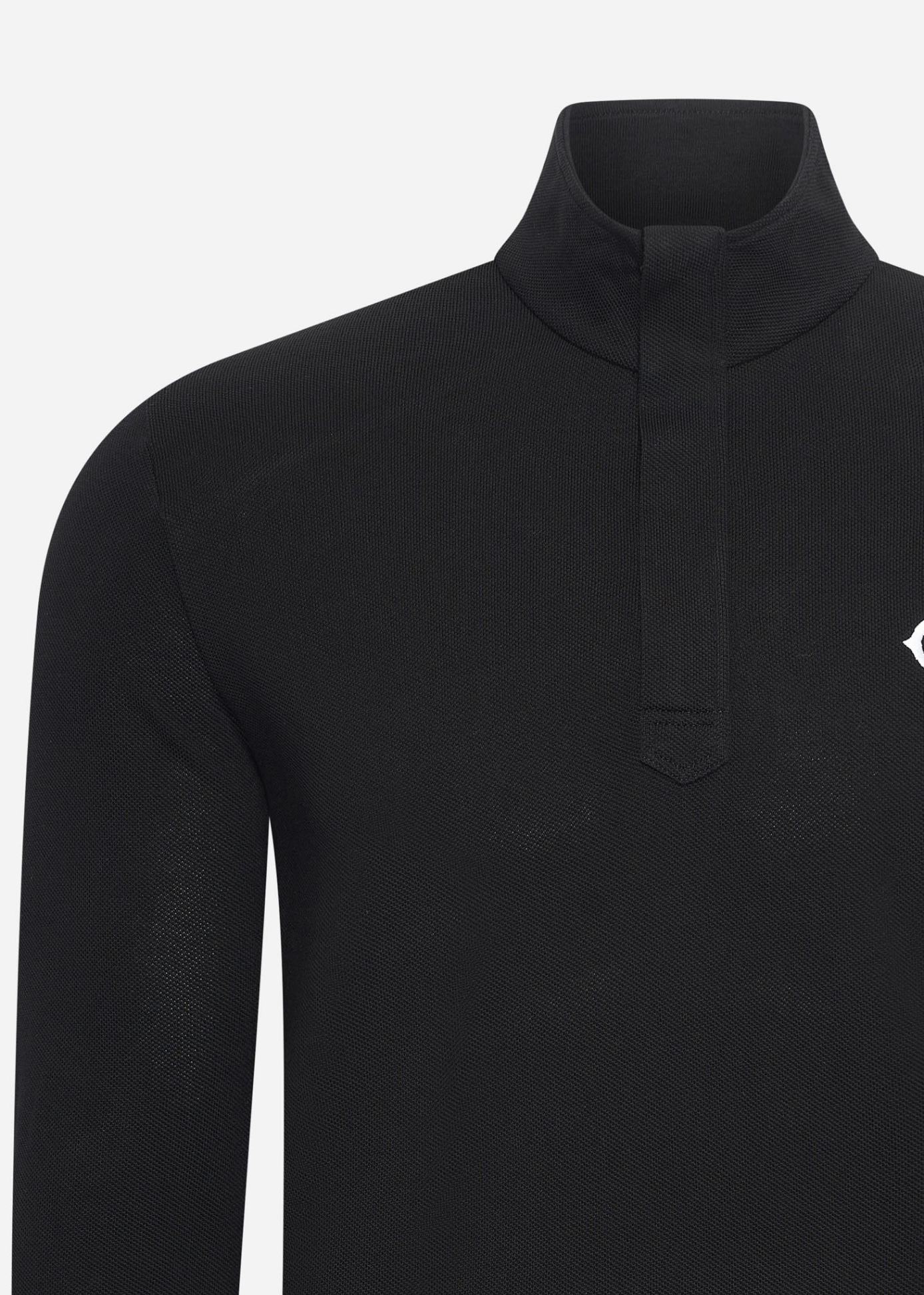 MA.Strum Truien  Ls funnel neck polo - black 