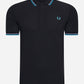 Fred Perry Polo's  Twin tipped fred perry shirt - black lghsmok ocea 