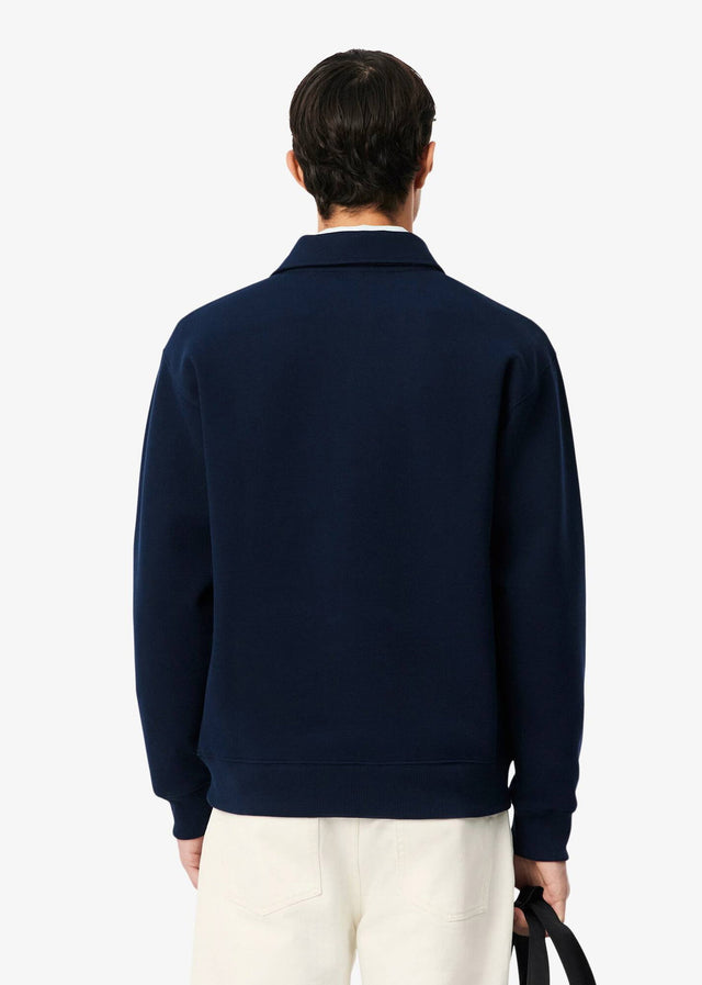 Lacoste Sweaters Polo collar double face pique sweatshirt - navy blue