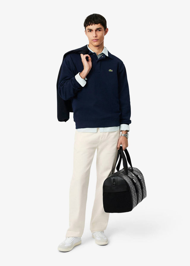 Lacoste Sweaters Polo collar double face pique sweatshirt - navy blue