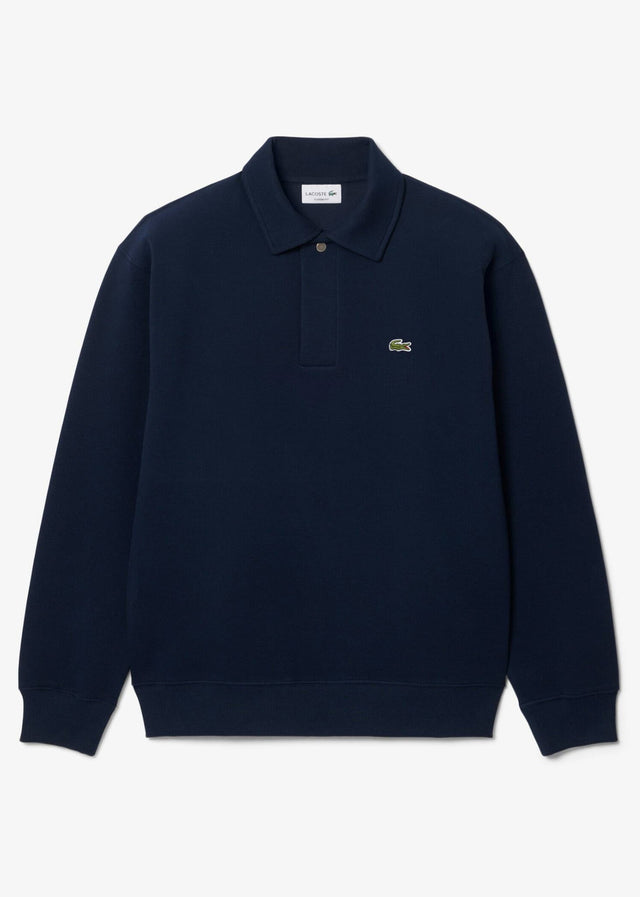 Lacoste Sweaters Polo collar double face pique sweatshirt - navy blue