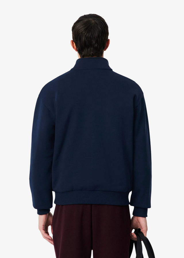 Lacoste Sweaters Quarter zip fleece sweatshirt - navy blue
