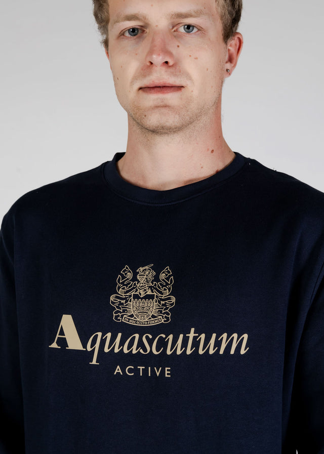 Aquascutum Sweaters Active big logo sweatshirt - navy