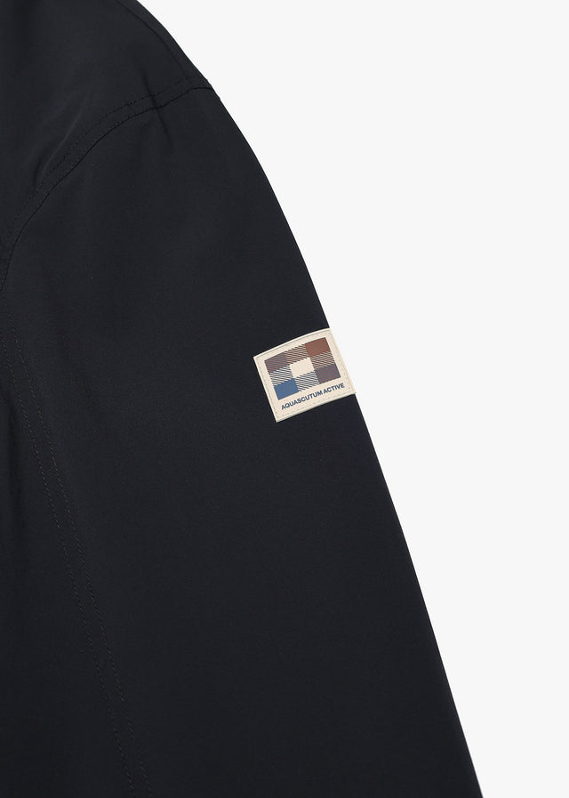 Aquascutum Jackets Hooded stretch windbreaker jacket - black