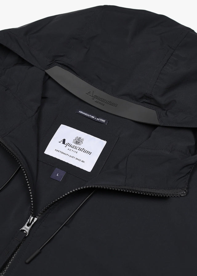 Aquascutum Jackets Hooded stretch windbreaker jacket - black