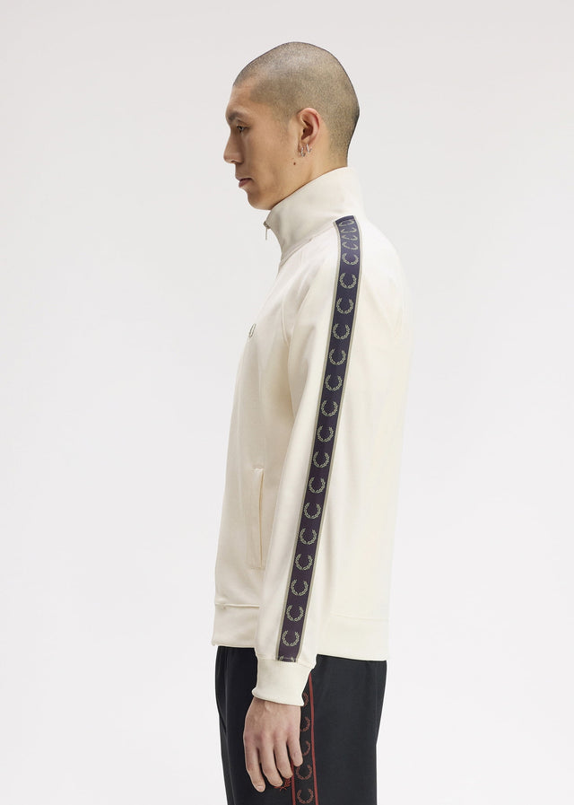 Fred Perry Cardigans Contrast tape track jacket - ecru