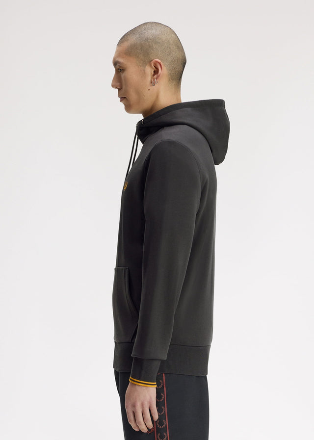 Fred Perry Cardigans Hooded zip through sweatshirt - anchor grey golden