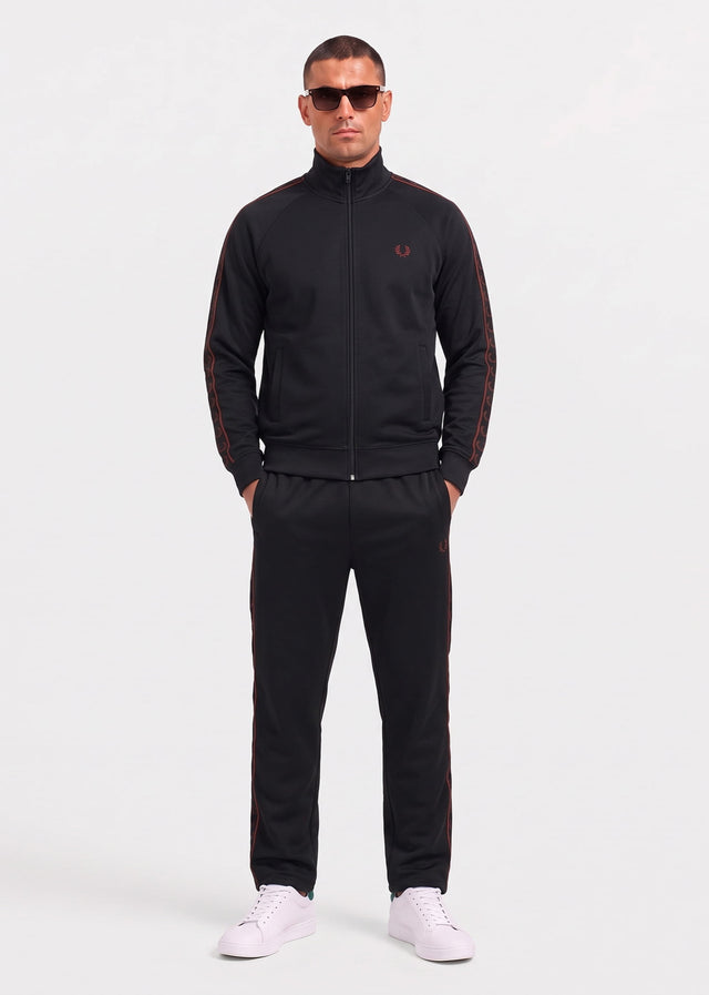 Fred Perry Cardigans Contrast tape track jacket - black